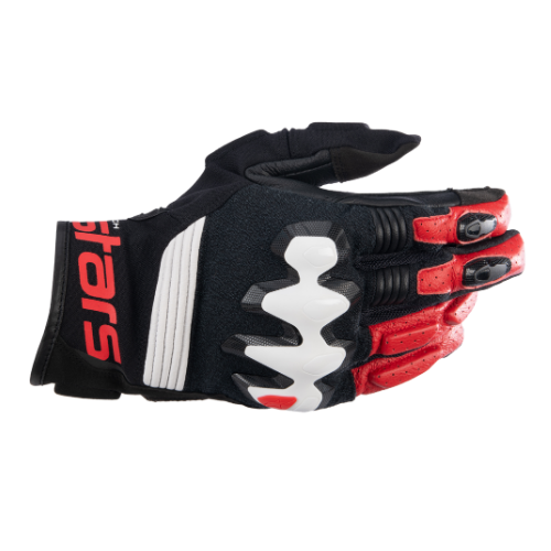 HALO LEATHER GLOVES - BLACK RED WHITE - 1304 - F