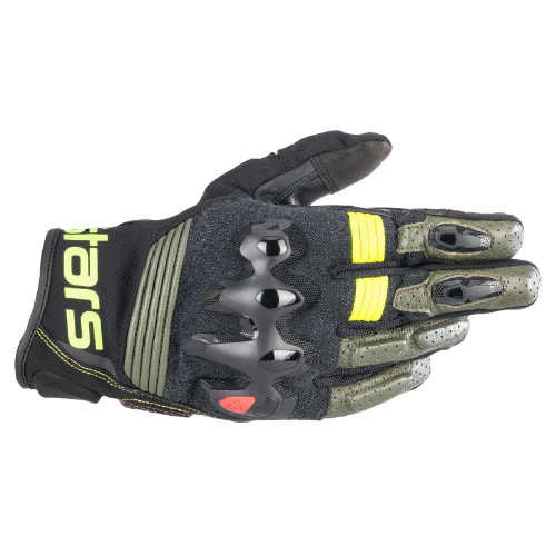 HALO LEATHER GLOVES - FOREST BLACK YELLOW FLUO - 6085 - F