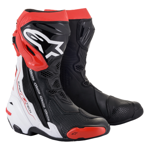 SUPERTECH R BOOTS -BLACK WHITE RED - 123 - C