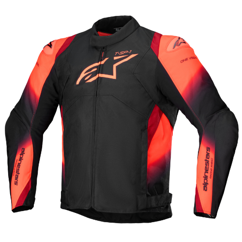 T-SP 1 V2 WATERPROOF JACKET - BLACK RED FLUO - 1030 - F